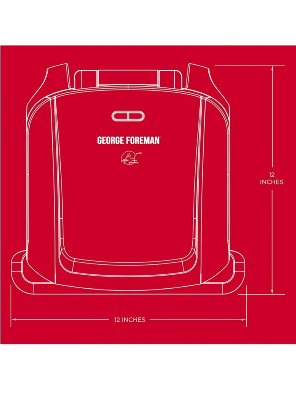 George Foreman 4-Serving Removable Plate Electric Grill, Black - Ship Alone - Picture 2 of 6